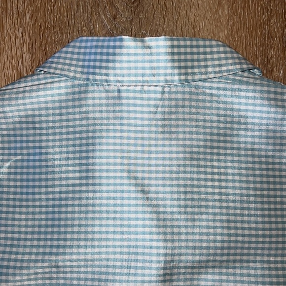 Laura Ashley 100% Silk Gingham Sleeveless Button-Down Dress Size 12 - Picture 11 of 15